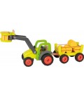 TRACTOR CON CARGA DELANTERA Y VAGON (CON BALAS DE PAJA)