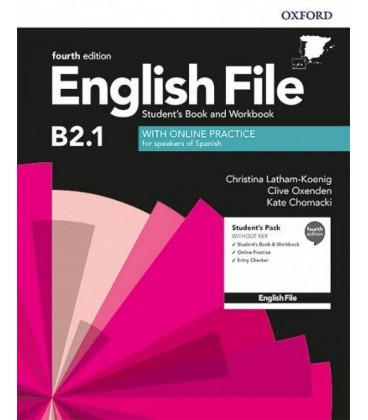 ENGLISH FILE B2.1 STUDENTS + WORKBOOK WITHOUT KEY PACK 4 EDICION