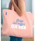 BOLSA DE TELA TOTE BAG HOY IRA MEJOR QUE BIEN