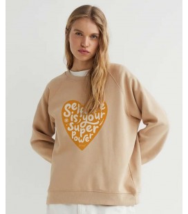 SUDADERA NARANJA SELF LOVE IS YOUR SUPERPOWER MUJER L-XL
