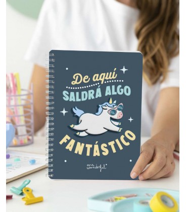 LIBRETA UNICORNIO DE AQUI SALDRA ALGO FANTASTICO