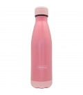 BOTELLA 500 ML ACERO INOX DOBLE PARED ROSA 2 TONOS