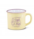 TAZA VINTAGE LA OPINION ES TUYA LA VIDA ES MIA