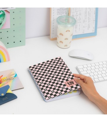 LIBRETA A4 FESTIVAL ROSA Y NEGRO GO WITH THE FLOW