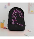 MOCHILA UNICORNIO DOBLE CREMALLERA NEGRA TIME TO BELIEVE IN YOU