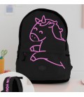 MOCHILA UNICORNIO DOBLE CREMALLERA NEGRA TIME TO BELIEVE IN YOU