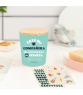 VELA AROMATICA PERSONALIZABLE CON PEGATINAS ERES MI COMPADERA DE MOMEN