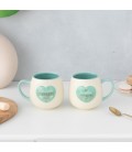 SET DE 2 TAZAS QUE BONITO QUERERTE ASI! UN MILLON DE VECES SI