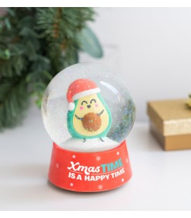 BOLA DE NIEVE DECORATIVA XMAS TIME IS A HAPPY TIME