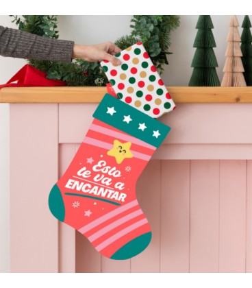 CALCETIN DE NAVIDAD DECORATIVO ESTO TE VA A ENCANTAR