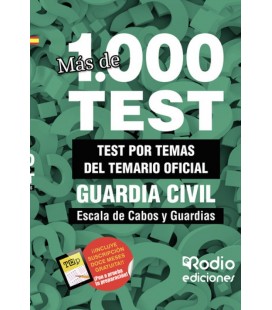 GUARDIA CIVIL 2023. ESCALA DE CABOS Y GUARDIAS. TEST DEL TEMARIO OFICI