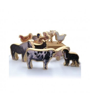 FIGURAS BAMBU ANIMALES DE LA GRANJA