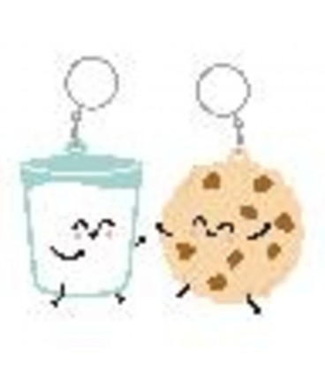 SET DE DOS LLAVEROS VASO DE LECHE Y COOKIE