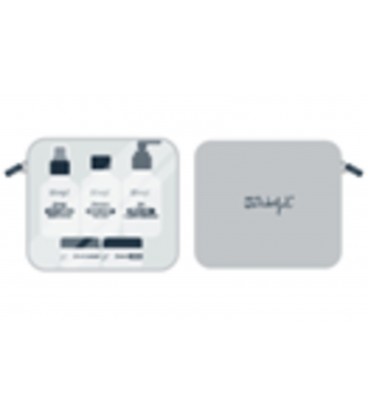 TRAVEL TOILETRY BAG WITH CONTAINERS GREY