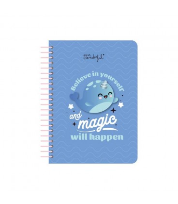 LIBRETA A5 NARVAL 3D BELIEVE IN YOURSELF AND MAGIC WILL HAPPEN