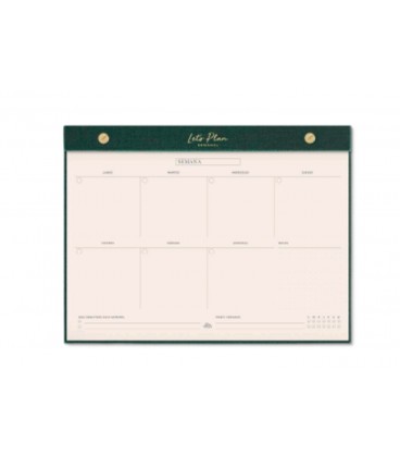 NOTEPAD SEMANAL LET S PLAN VERDE OLIVA