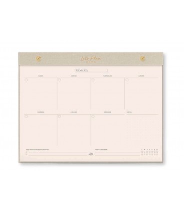 NOTEPAD SEMANAL LET S PLAN BEIGE ARENA