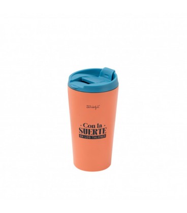 TAZA TAKE AWAY TERMICA CON LA SUERTE EN LOS TALONES