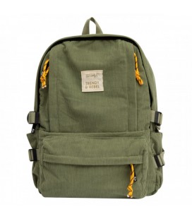 BACKPACK CORDUROY GREEN TRENDY & REBEL