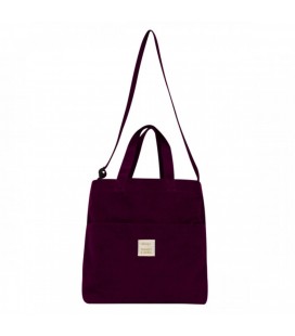 TOTE BAG CORDUROY PURPLE TRENDY & REBEL