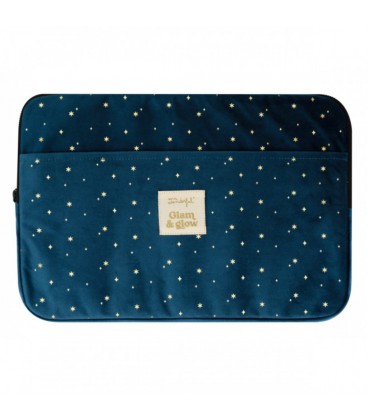 LAPTOP SLEEVE 13 14 VELVET BLUE GLAM & GLOW