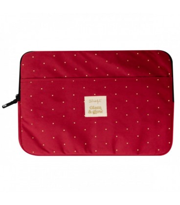 LAPTOP SLEEVE 13 14 VELVET MAROON GLAM & GLOW