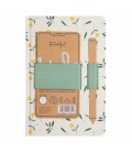 LIBRETA A5 CON SOPORTE PARA MOVIL FLORES + ELASTICO VERDE RINGTONES &