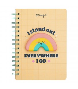 LIBRETA A5 ARCOIRIS 3D I STAND OUT EVERYWHERE I GO