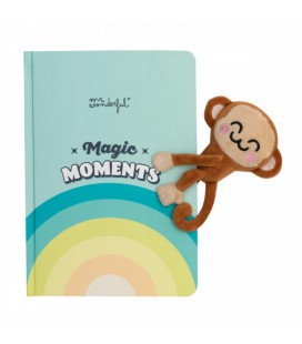 LIBRETA CON PELUCHE Y CIERRE MAGNETICO MONO MAGIC MOMENTS