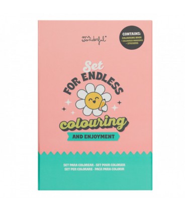 LIBRO PARA COLOREAR + ROTULADORES DE COLORES + PEGATINAS COLOUR & HAVE