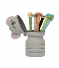 SET OF 6 ERASABLE PENS BO BO + SILICONE PENCIL CASE KOALA