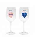 SET DE 2 COPAS DE VINO - BUENA VIBRA Y MEJOR VINO
