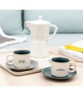 SET DE 2 TAZAS ESPRESSO PARA COMPARTIR Y SONREIR - ¿LO MEJOR DEL DIA