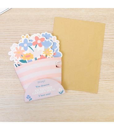 FLOWER BOUQUET POSTCARD - YOU DESERVE AN ENTIRE GARDEN. MUM