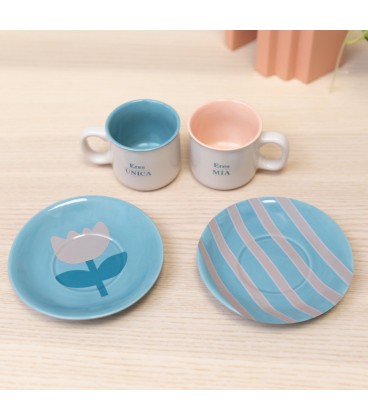 SET DE 2 TAZAS ESPRESSO - ERES UNICA. ERES MIA
