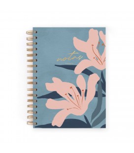 CUADERNO CHARUCA INTERIOR PUNTOS. MEDIANO. BLUE BLOOM. A5