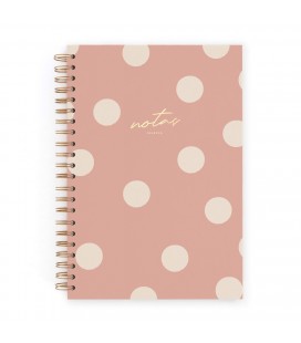 CUADERNO CHARUCA INTERIOR PUNTOS. GRANDE. DUSTY PINK. A4