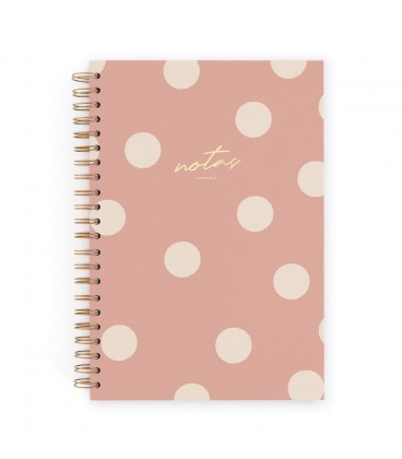 CUADERNO CHARUCA INTERIOR PUNTOS. GRANDE. DUSTY PINK. A4