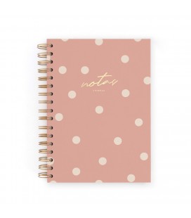 CUADERNO CHARUCA INTERIOR PUNTOS. MEDIANO. DUSTY PINK. A5