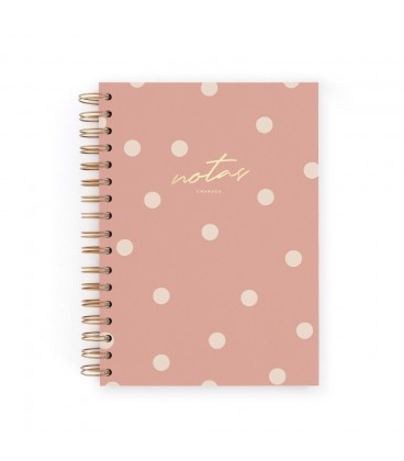 CUADERNO CHARUCA INTERIOR PUNTOS. MEDIANO. DUSTY PINK. A5