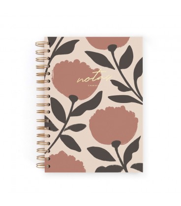 CUADERNO CHARUCA INTERIOR PUNTOS. MEDIANO. VINTAGE FLOWERS. A5