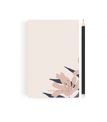 BLOC DE NOTAS CHARUCA. BLUE BLOOM. A6.