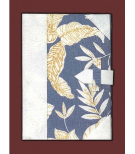 LIBRETA ARTESANAL PERGAMINO TELA AZUL