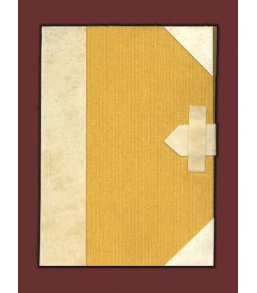 LIBRETA ARTESANAL PERGAMINO TELA AMARILLA
