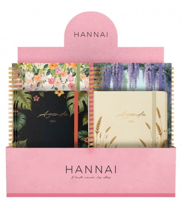 EXPOSITOR 18 HANNAI PERPETUO 6 NOTEBOOK + 6 CUADERNOS + 6 PLANIFICADOR