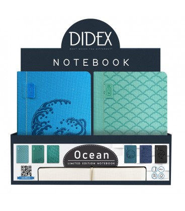 EXPOSITOR NOTEBOOK OCEAN 12 PCS SURTIDO