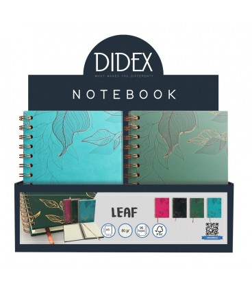 EXPOSITOR NOTEBOOK LEAF 12 PCS SURTIDO