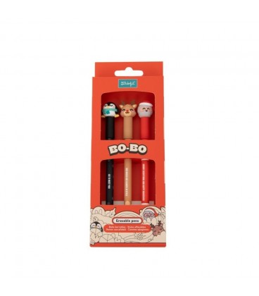 SET DE 3 BOLIS BORRABLES BO-BO (LOTE DE 6) - SANTA CLAUS PINGÜINO Y RE