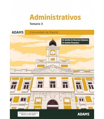 TEMARIO 3 ADMINISTRATIVOS DE LA COMUNIDAD DE MADRID
