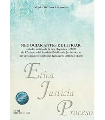 NEGOCIAR ANTES DE LITIGAR: ESTUDIO CRITICO DE LA LEY ORGANICA 1/2025 D
